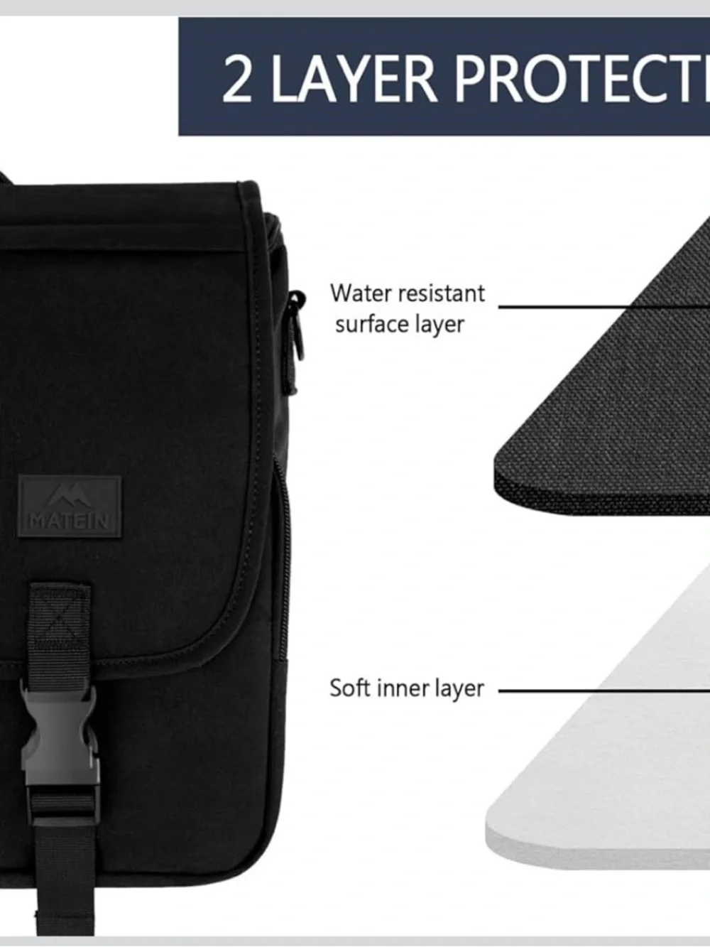 NWT Matein Messenger Crossbody Computer Bag Black 15.6